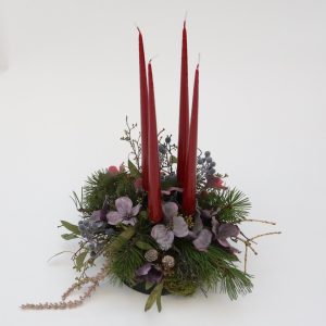 Aðventukrans - vínrauður