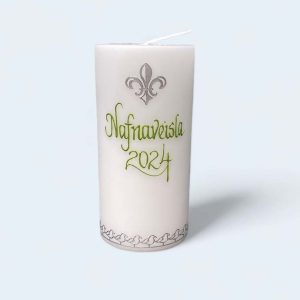 Nafnaveisla, hvítt kerti - grænt letur