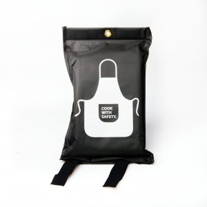 Eldvarnarteppi svunta - svart/hvítt