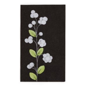 Hekla ílangar servíettur Snjóber - svartar