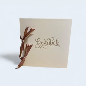 Gestabók - hvít með rosegold letri