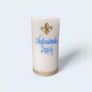 Nafnaveisla, hvítt kerti - blátt letur