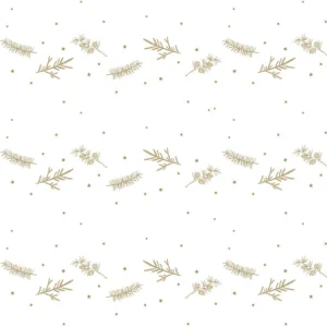 Gjafapappír með gylltu skrauti - hvítur