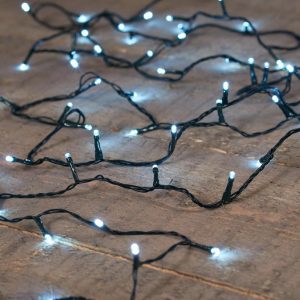 Premium Led ljósasería, svört snúra - bláhvít ljós