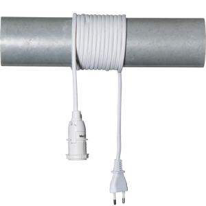 Lacy ljósastæði með textil snúru - hvít