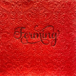 Rauðar upphleyptar servíettur - svart letur