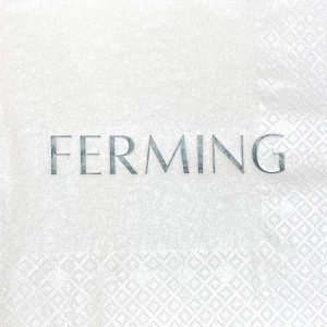 Hvítar servíettur hástafir - grænt letur