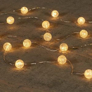 Deco light 20 ljósa silfur vír hvít ljós - batt