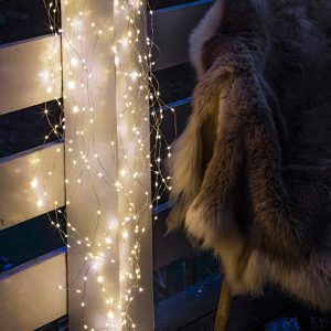 Knirke 160 ljósa lengja, silfur vír - hvít ljós