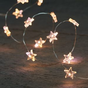 LED Wire stjörnusería, silfur vír - batt