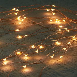 Led Cascade kopar vír - hlý ljós, batt