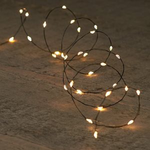 Led wire sería hvít, svartur vír - batt