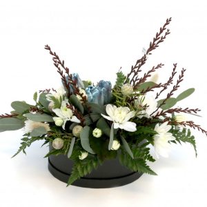 Fermingarskreyting í hvítu og bláu