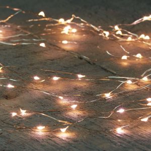 Led Cascade sprota sería, silfur vír - hvít ljós