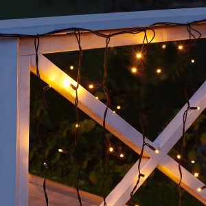 Tech-Line 100 ljósa gardína, svört snúra - hlý ljós