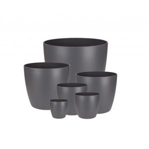 Brussel plastpottar - steingráir