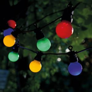 Lucas 10 ljósa sería, start, svört snúra - marglit ljós