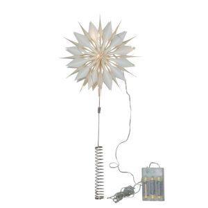 Flinga jólatrésstjarna með ljósi - hvít