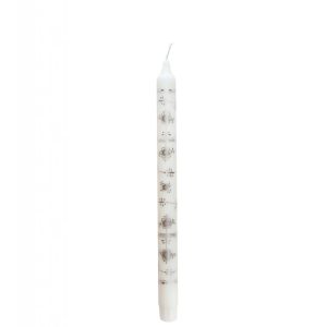 Royal kerti með silfruðu mynstri - 1 stk