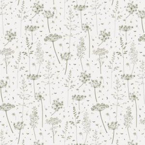 Pappír frá IB Laursen - hvítur með plöntum