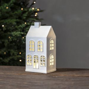 Vinter hús með ljósi, stórt