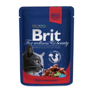 Brit Premium Cat Pouches with Beef Stew & Peas
