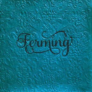 Petrol upphleytar servíettur - svart letur