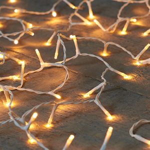 Led Ricelights ljósasería, hvít snúra - hlý ljós