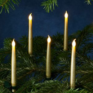 Carolin 10 ljósa kertasería þráðlaus - gyllt - batt