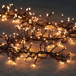 Led cluster, svört snúra - hlý ljós