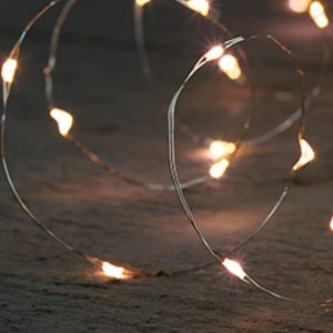 Led wire sería hvít, silfur vír - batt