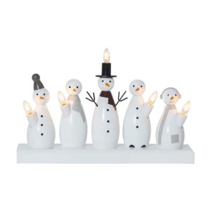 Snowman aðventuljós - hvítt