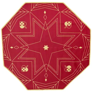 Jólatrésdúkur 8 hyrntur - rauður