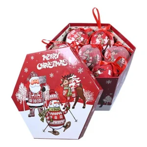 Jólakúlur í boxi 14 stk - rauðar