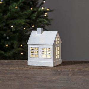 Vinter hús með ljósi, lítið