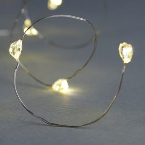 Maggie hvít demants ljósasería, silfur vír - batt