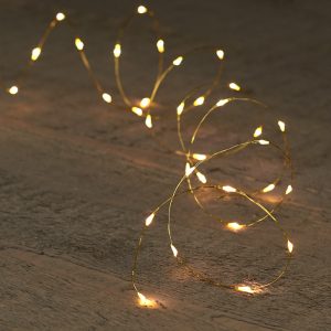 Led wire sería hvít, gull vír - batt