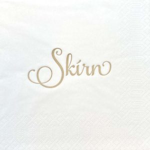 Skírnarservíettur hvítar - gyllt letur