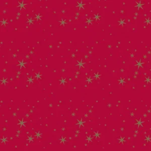 Gjafapappír rauður með gylltum stjörnum