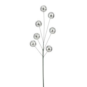 Grein með diskókúlum 60 cm - silfur