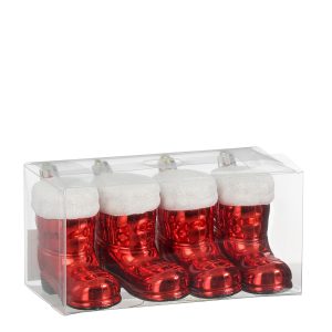 Jólastígvél, 4 stk - rauð