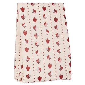 Jólapoki með pappahjörtum