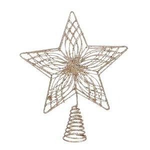 Glimmer jólatréstoppur - kampavínslitaður