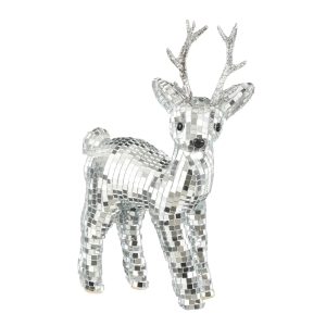 Diskódádýr 27 cm - silfur