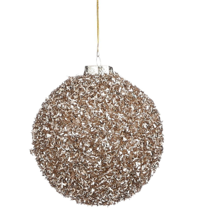 Glimmerjólakúla 10 cm - kampavínslituð