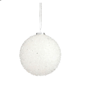 Giimmer jólakúla 8 cm - hvít