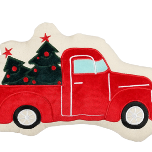 Jólapúði með trukk - rauður