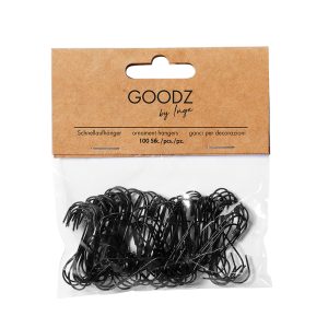 Jólakúlukrókar 3,3 cm, 100 stk - svartir