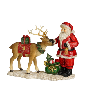 Jólasveinn og hreindýr, stytta 15 cm
