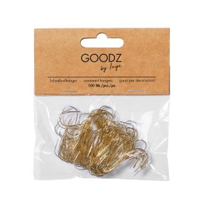 Jólakúlukrókar 100 stk, 3,3 cm - gylltir